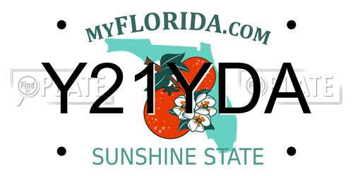 Y21YDA Florida License Plate