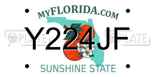 Y224JF Florida License Plate