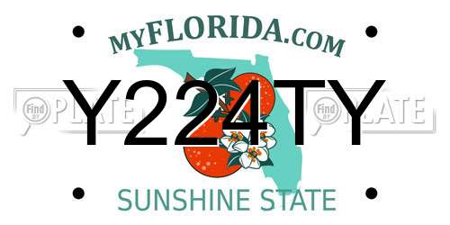Y224TY Florida License Plate