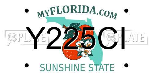 Y225CI Florida License Plate