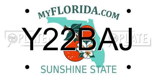 Y22BAJ Florida License Plate