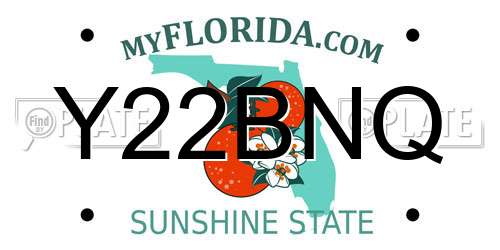 Y22BNQ Florida License Plate