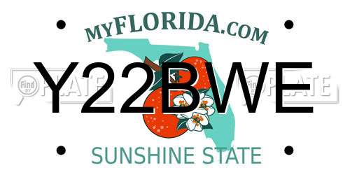 Y22BWE Florida License Plate