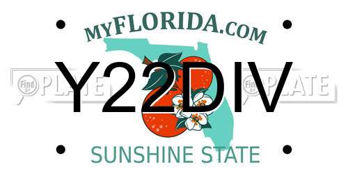 Y22DIV Florida License Plate