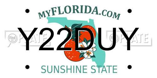 Y22DUY Florida License Plate