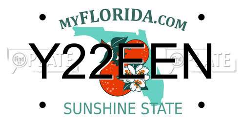 Y22EEN Florida License Plate