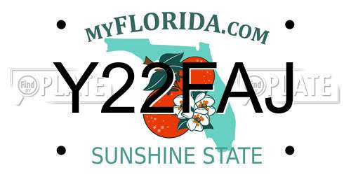 Y22FAJ Florida License Plate