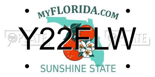 Y22FLW Florida License Plate