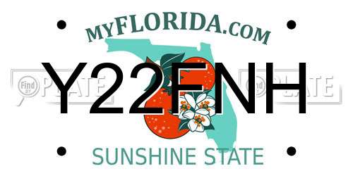 Y22FNH Florida License Plate