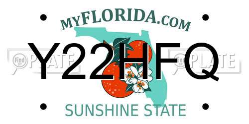 Y22HFQ Florida License Plate