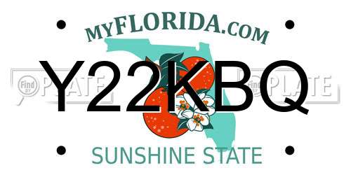 Y22KBQ Florida License Plate