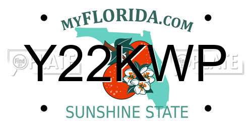 Y22KWP Florida License Plate