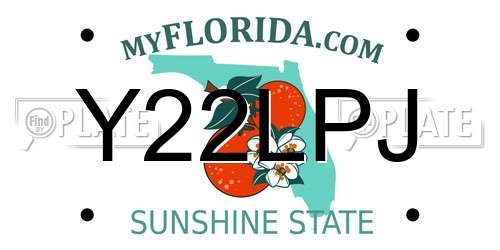 Y22LPJ Florida License Plate