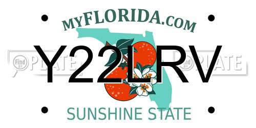 Y22LRV Florida License Plate