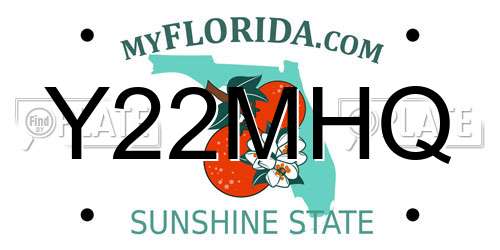 Y22MHQ Florida License Plate