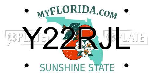 Y22RJL Florida License Plate