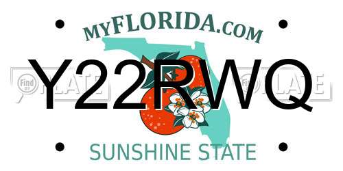 Y22RWQ Florida License Plate