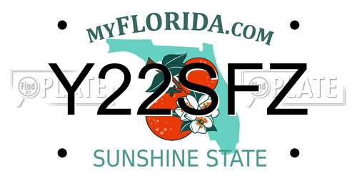 Y22SFZ Florida License Plate