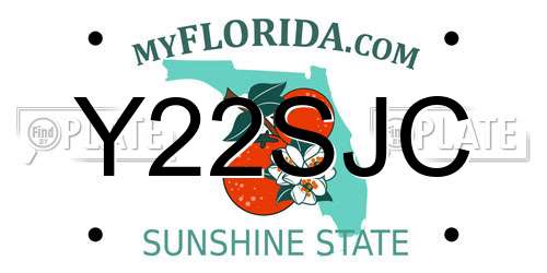 Y22SJC Florida License Plate