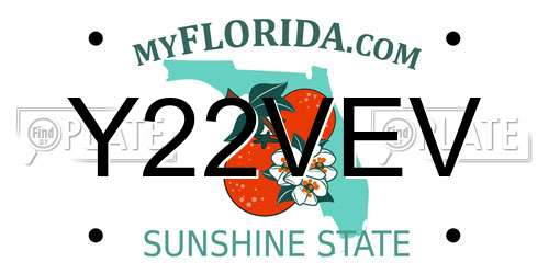 Y22VEV Florida License Plate