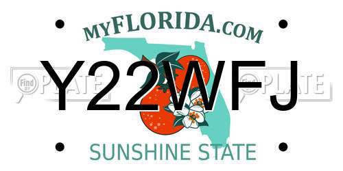 Y22WFJ Florida License Plate
