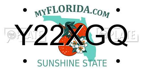 Y22XGQ Florida License Plate