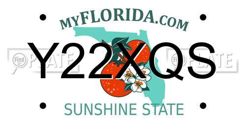 Y22XQS Florida License Plate