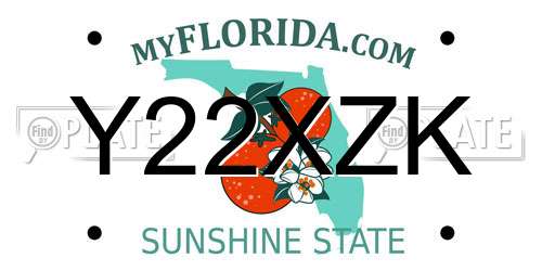 Y22XZK Florida License Plate