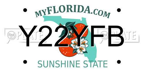 Y22YFB Florida License Plate