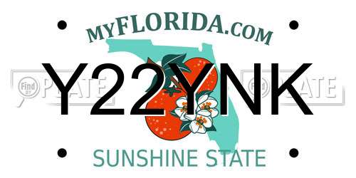 Y22YNK Florida License Plate