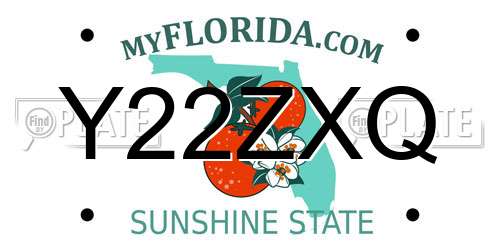 Y22ZXQ Florida License Plate