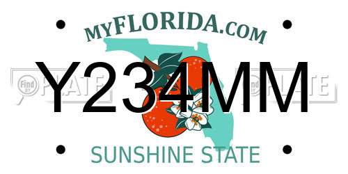 Y234MM Florida License Plate