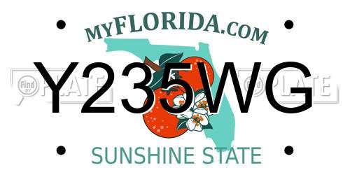 Y235WG Florida License Plate