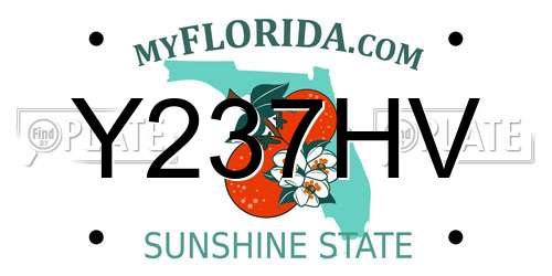Y237HV Florida License Plate