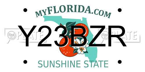 Y23BZR Florida License Plate