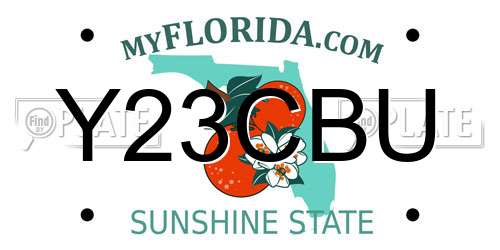 Y23CBU Florida License Plate