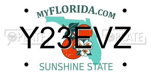 Y23EVZ Florida License Plate