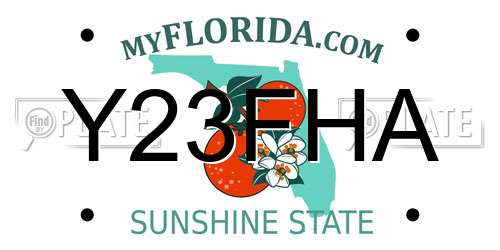 Y23FHA Florida License Plate