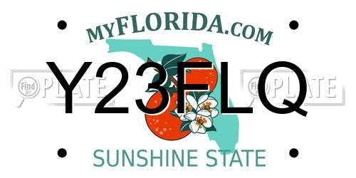 Y23FLQ Florida License Plate