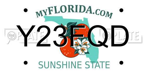 Y23FQD Florida License Plate