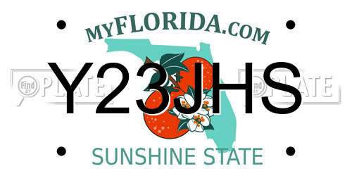 Y23JHS Florida License Plate