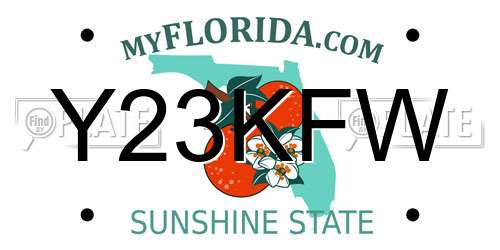 Y23KFW Florida License Plate
