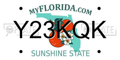 Y23KQK Florida License Plate