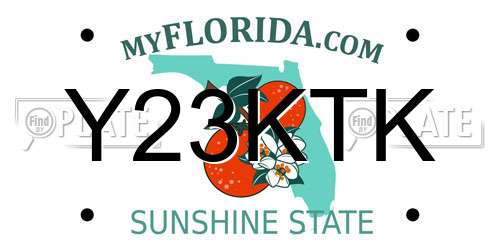 Y23KTK Florida License Plate