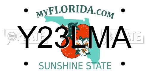 Y23LMA Florida License Plate
