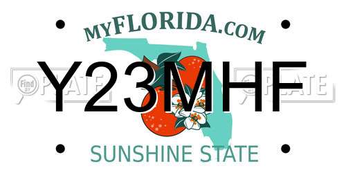 Y23MHF Florida License Plate