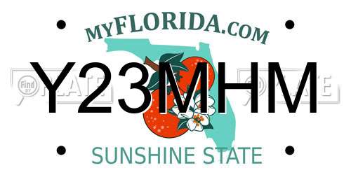 Y23MHM Florida License Plate