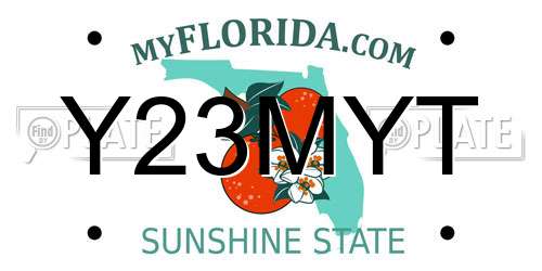 Y23MYT Florida License Plate