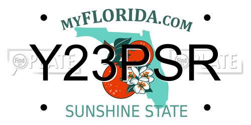 Y23PSR Florida License Plate