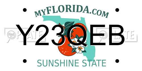 Y23QEB Florida License Plate